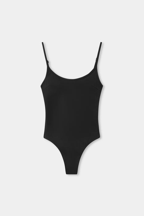 Scoop Neck One Piece - Black