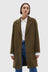 Single Breasted Wool Coat - Dark Olive