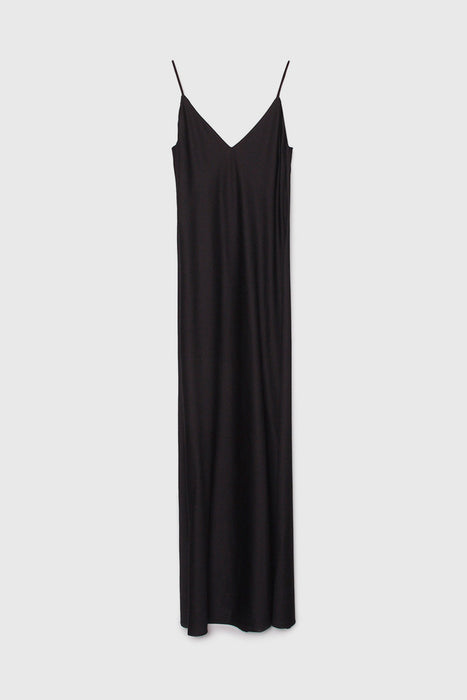 Ada Long Slip Dress - Black