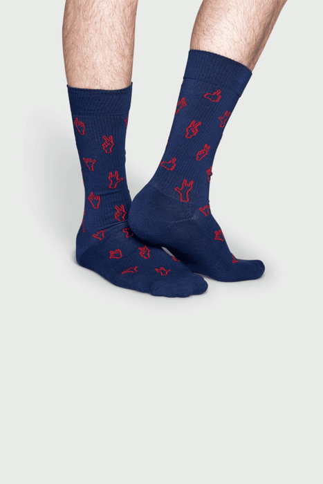 Athletic Hand Symbols - Navy/Red