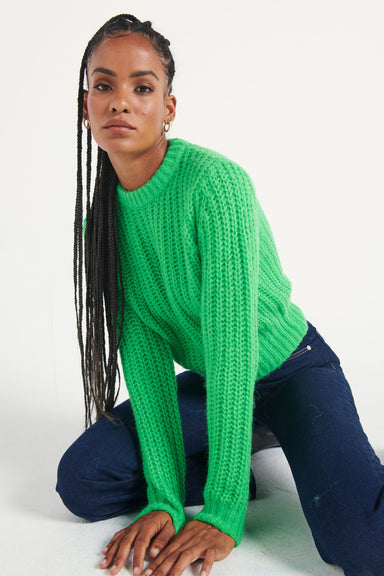 Fluffy Sailor Sweater - Lime Cordial