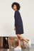 Building Block Boat Neck Dress - Navy