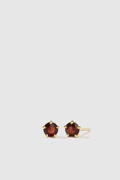 Bisous Stud Earring - 23ct Gold Plated / Garnet