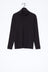 Building Block Rib Roll Neck Top - Black