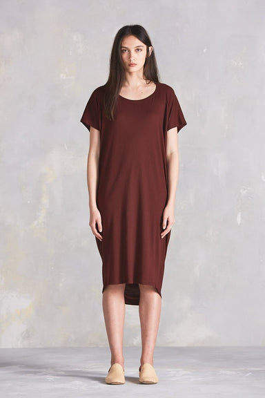 Building Block Drape Dress - Burgundy