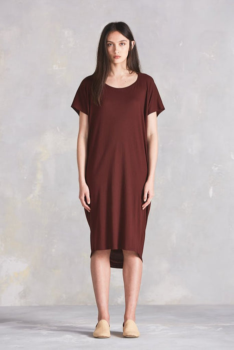 Building Block Drape Dress - Burgundy