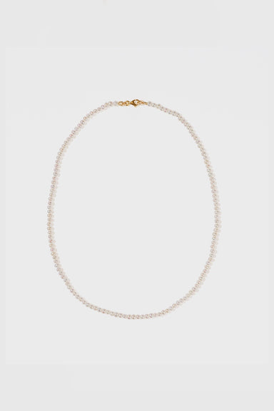 Micro Pearl Necklace - 9ct Yellow Gold