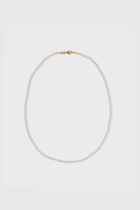 Micro Pearl Necklace - 9ct Yellow Gold