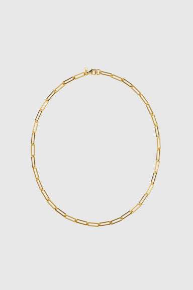 Paperclip Heavy Necklace - Gold Plated