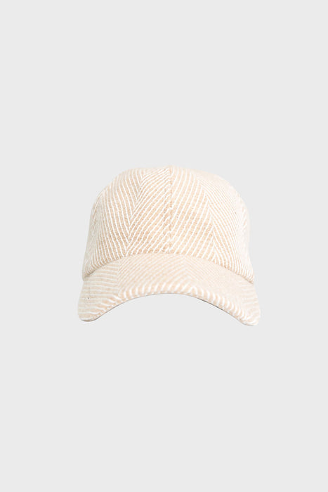 Watercolours Wool Cap - Camel Herringbone