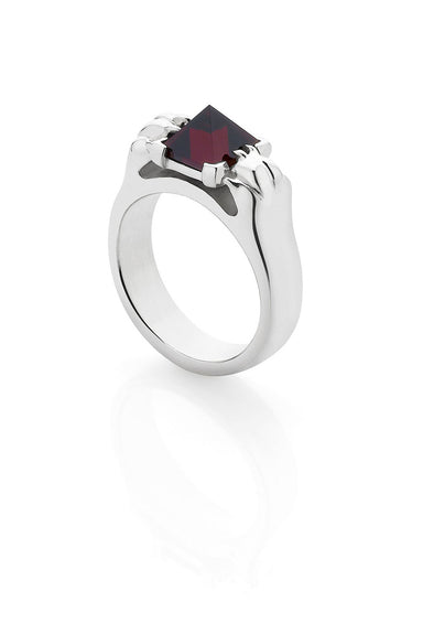 Cat Paw Pyramid Ring - Thai Garnet