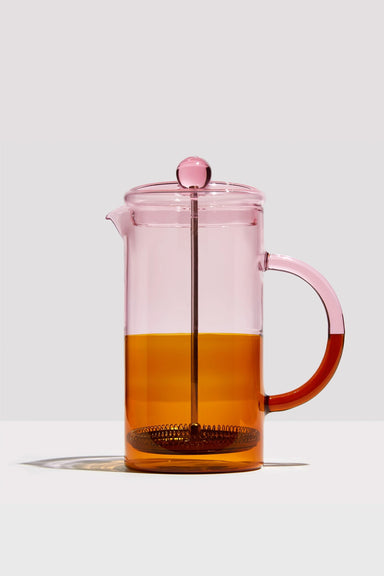 Two Tone Coffee Plunger - Pink/Amber
