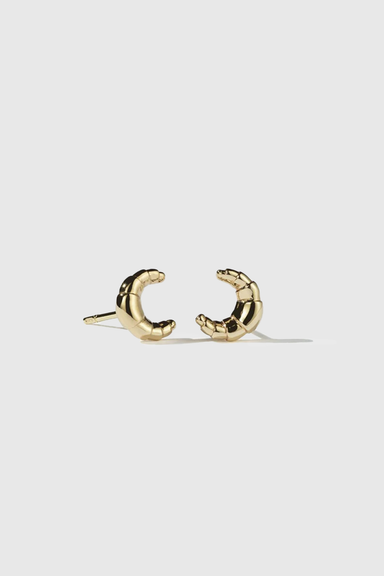 Croissant Stud Earrings - Gold Plated