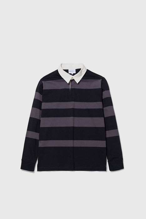 Ruben Polo Block Stripe - Magnet Grey