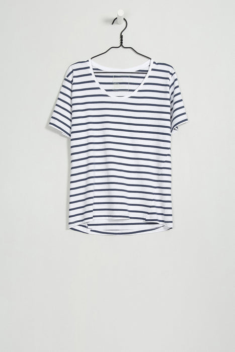 BB Scoop Tee - Blue & White Stripe