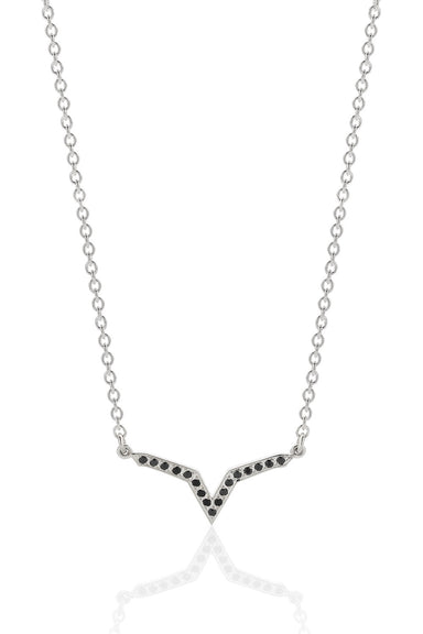 Star Line Necklace Pave - Black Spinel