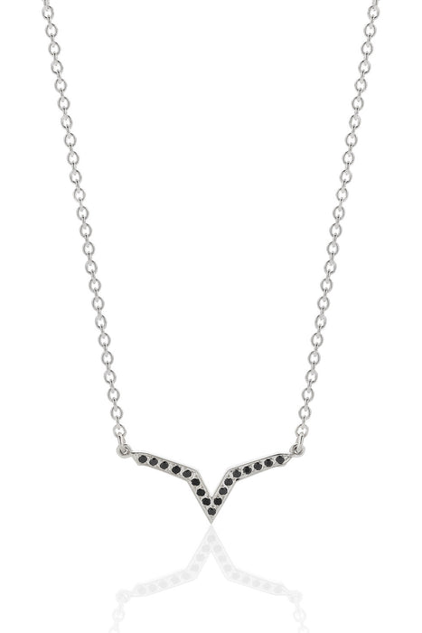 Star Line Necklace Pave - Black Spinel