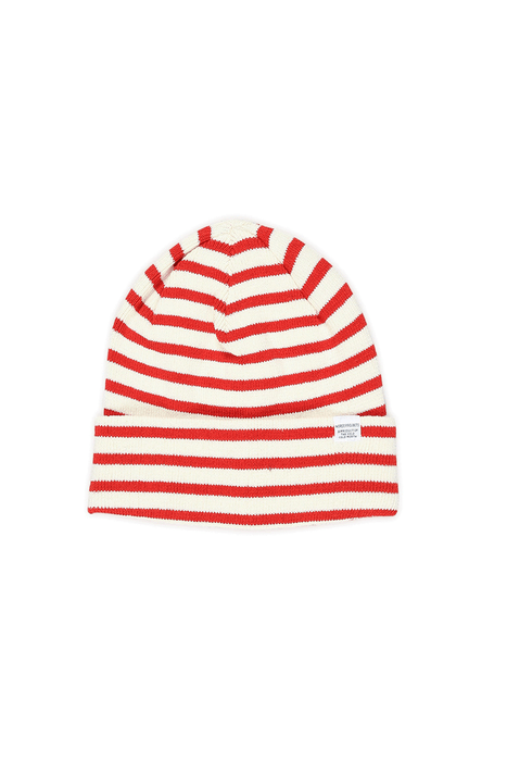 Classic Normandy Top Beanie - Ecru/Orange