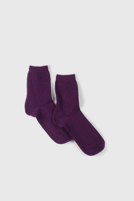 Merino Half Crew - Violet Melange