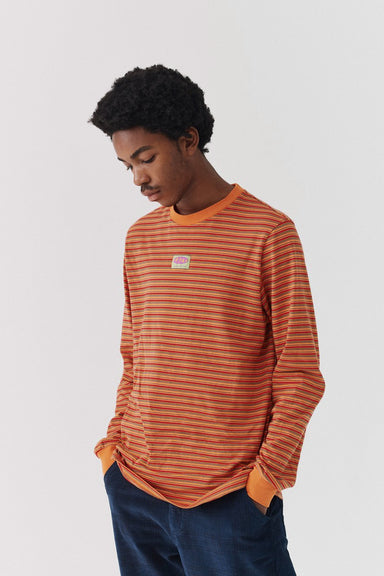 Tiny Stripe LS Tee - Orange