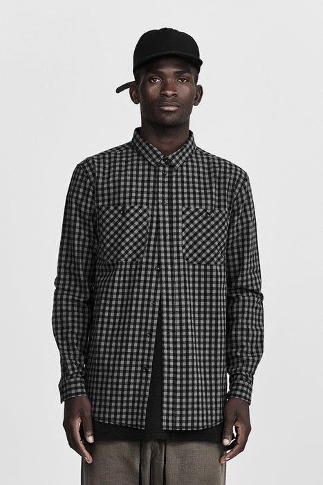 Classic Flannel Shirt - Charcoal/Khaki