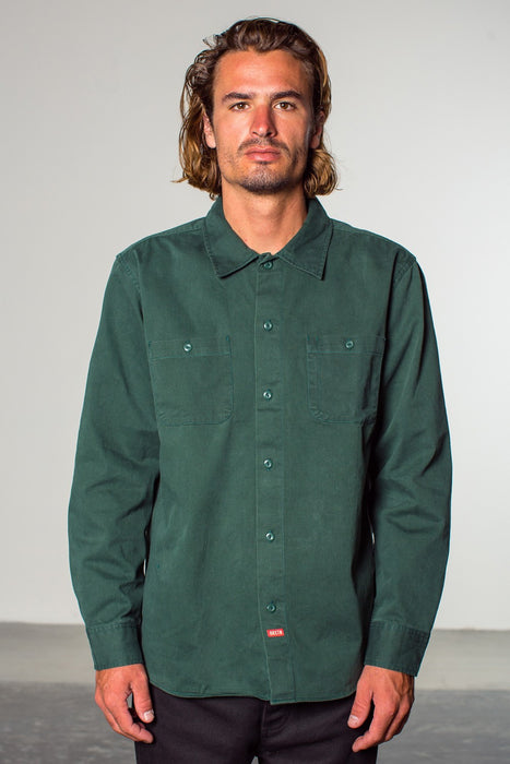 Blake L/S Woven - Forest Green