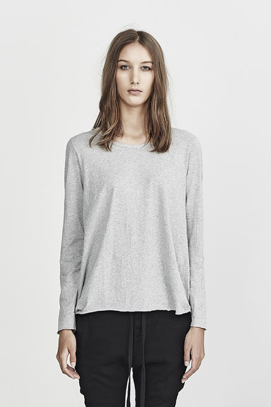 Womens Basic L/S Tee - Grey Marle