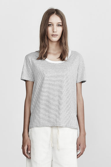 Relaxed Jersey Tee - Marle Tight Stripe