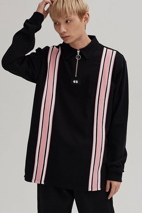 Stripe Through Jersey - Black