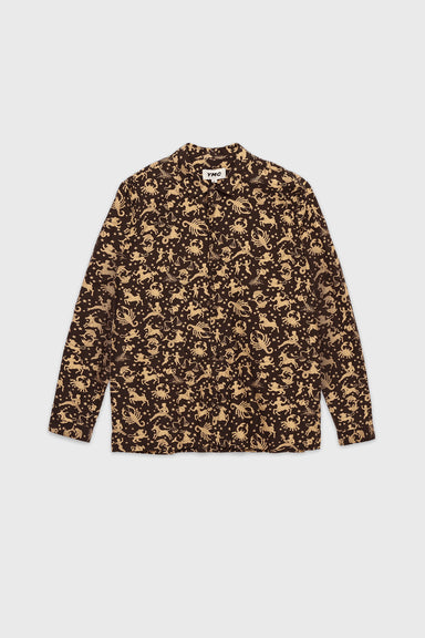 Feathers Shirt - Brown / Gold