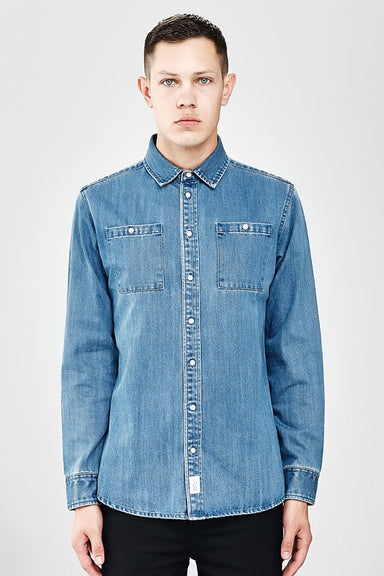 Washed Denim Long Sleeve Shirt