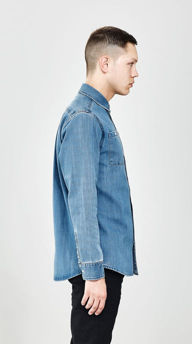 Washed Denim Long Sleeve Shirt