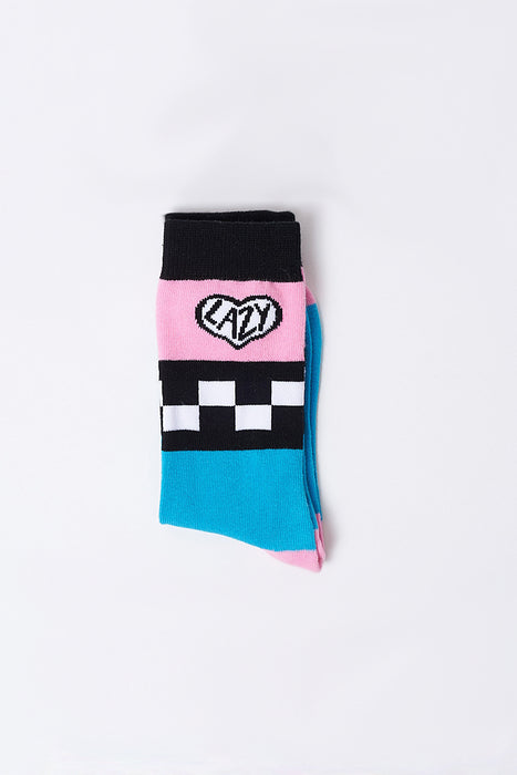 Checkerboard Socks - Teal