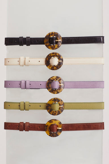 Sabela Leather Belt - Purple