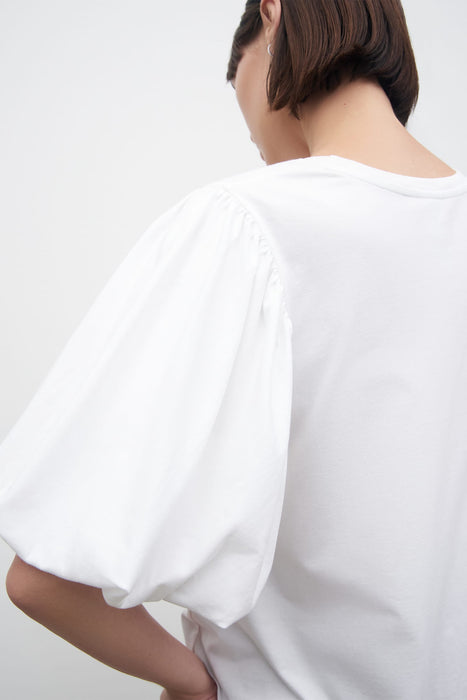 Poppy Sleeve Tee - White