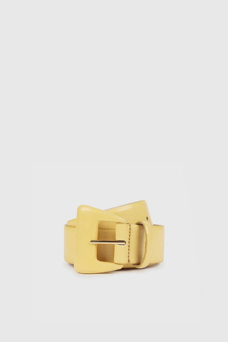 Prosecco Leather Belt - Pastel Yellow