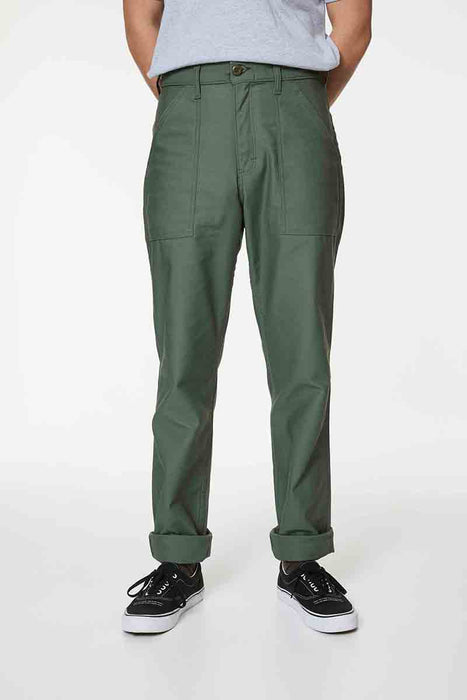 Taper Fit Four Pocket Fatigue - Olive Sateen