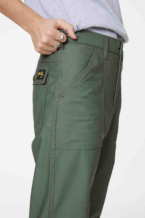 Taper Fit Four Pocket Fatigue - Olive Sateen