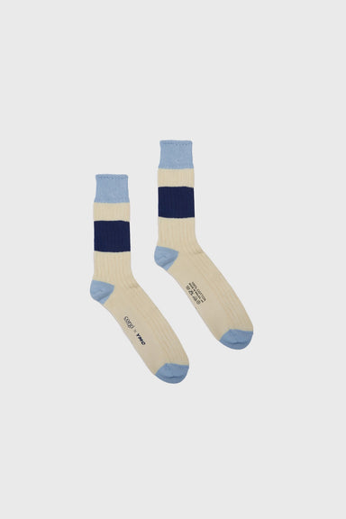 Sport Rib Socks - Light Blue / Navy