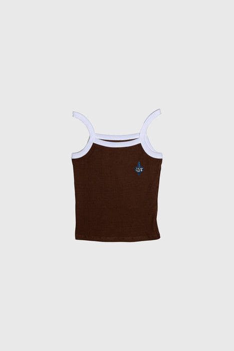 Rib Tank - Brown / White