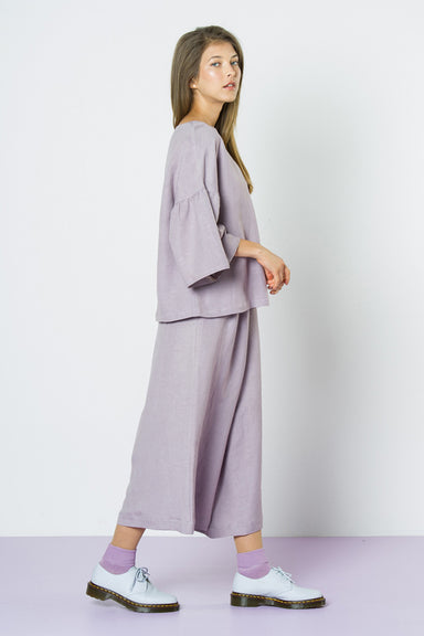 Waterfalls Linen Top - Mauve