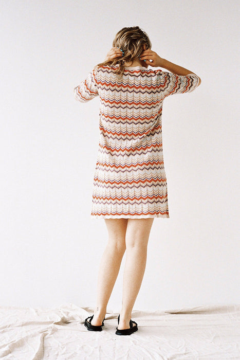 Ziggy Mini Dress - Pale Zig Zag